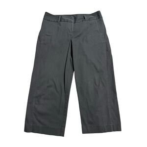 Daisy Fuentes Cropped Dress Pants Stretch Wide Leg Women's Size 4 Onyx Black